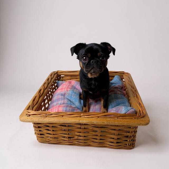 Vintage Handmade Wollen Basket Beds - Pink & Blue