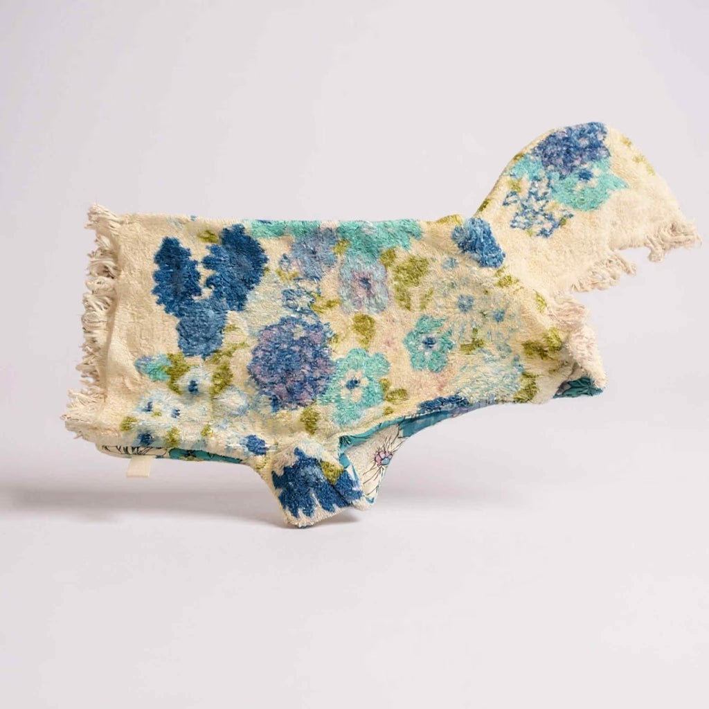 Retro Vintage Handmade Towelling Dog Jackets Small Floral