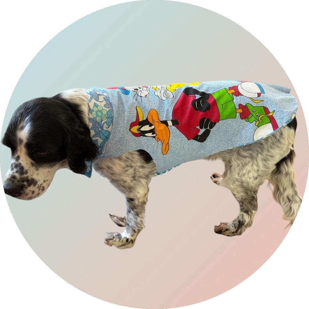 Upcycled Retro 60s Fabric Dog Jacket Coat