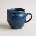 Vintage Handmade Studio Pottery Jug in Blue Glaze - Signed PCM Ceramic