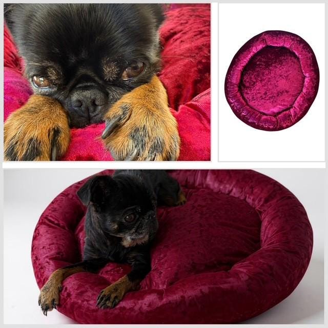 Vintage Handmade Fabric Velvet Luxe Bed - Pink