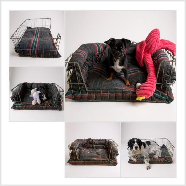 Vintage Handmade Basket Beds - Striped