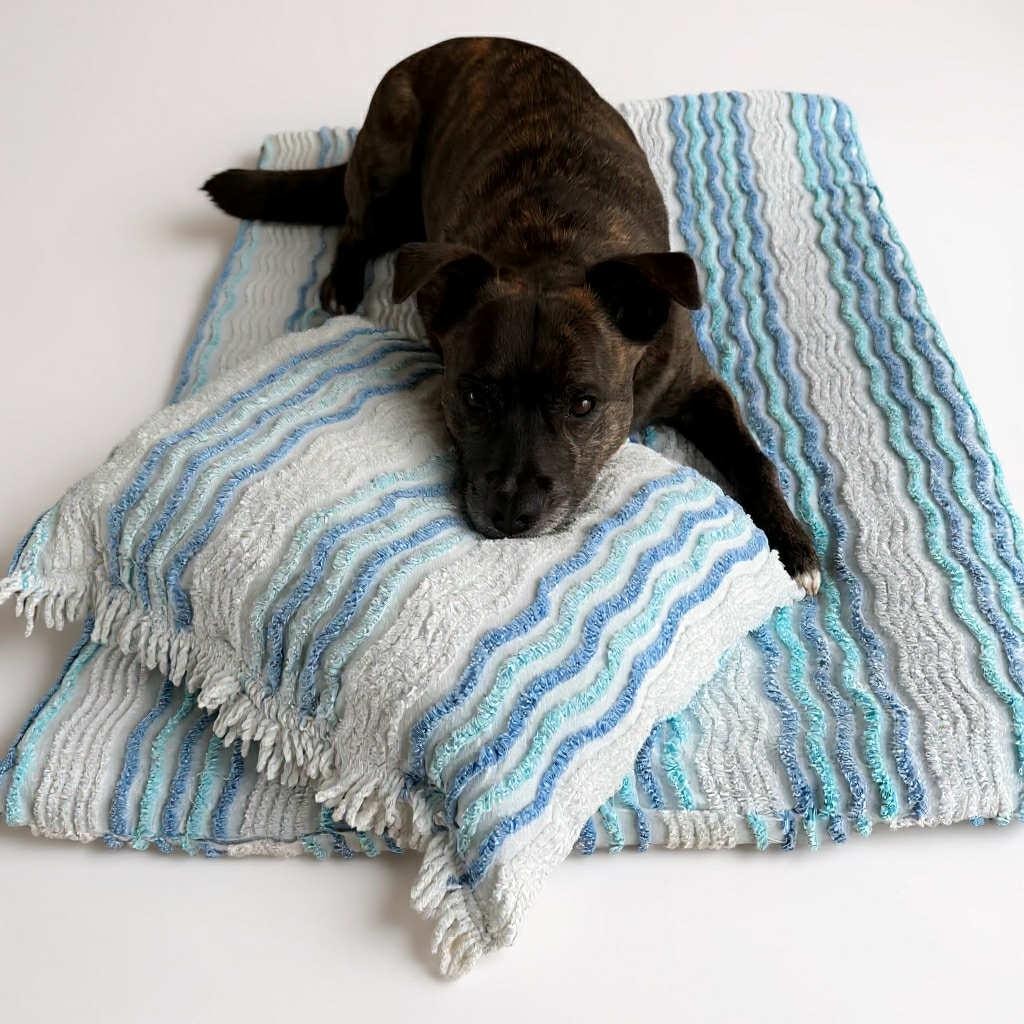 Vintage Handmade Candlewick & Chenille Beds - Blue & White