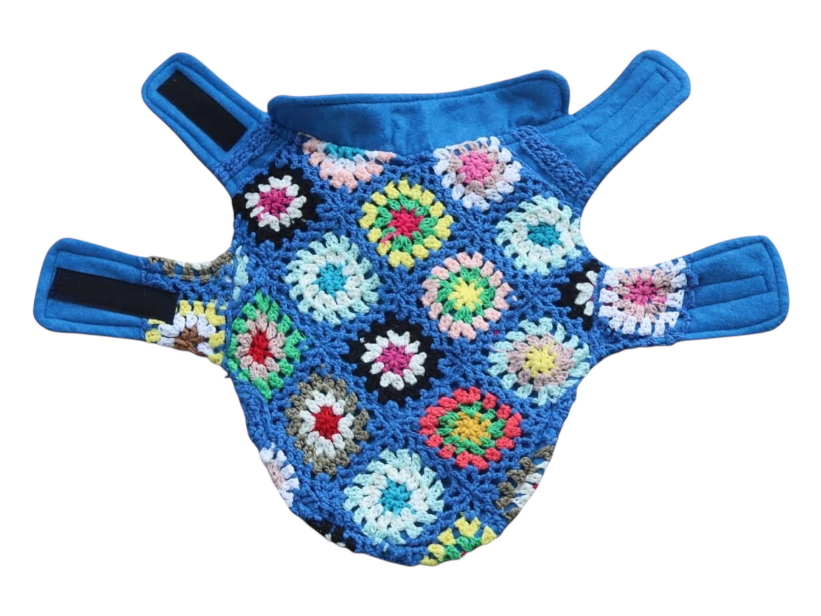 Upcycled Vintage Handmade Retro Crochet Dog Jacket