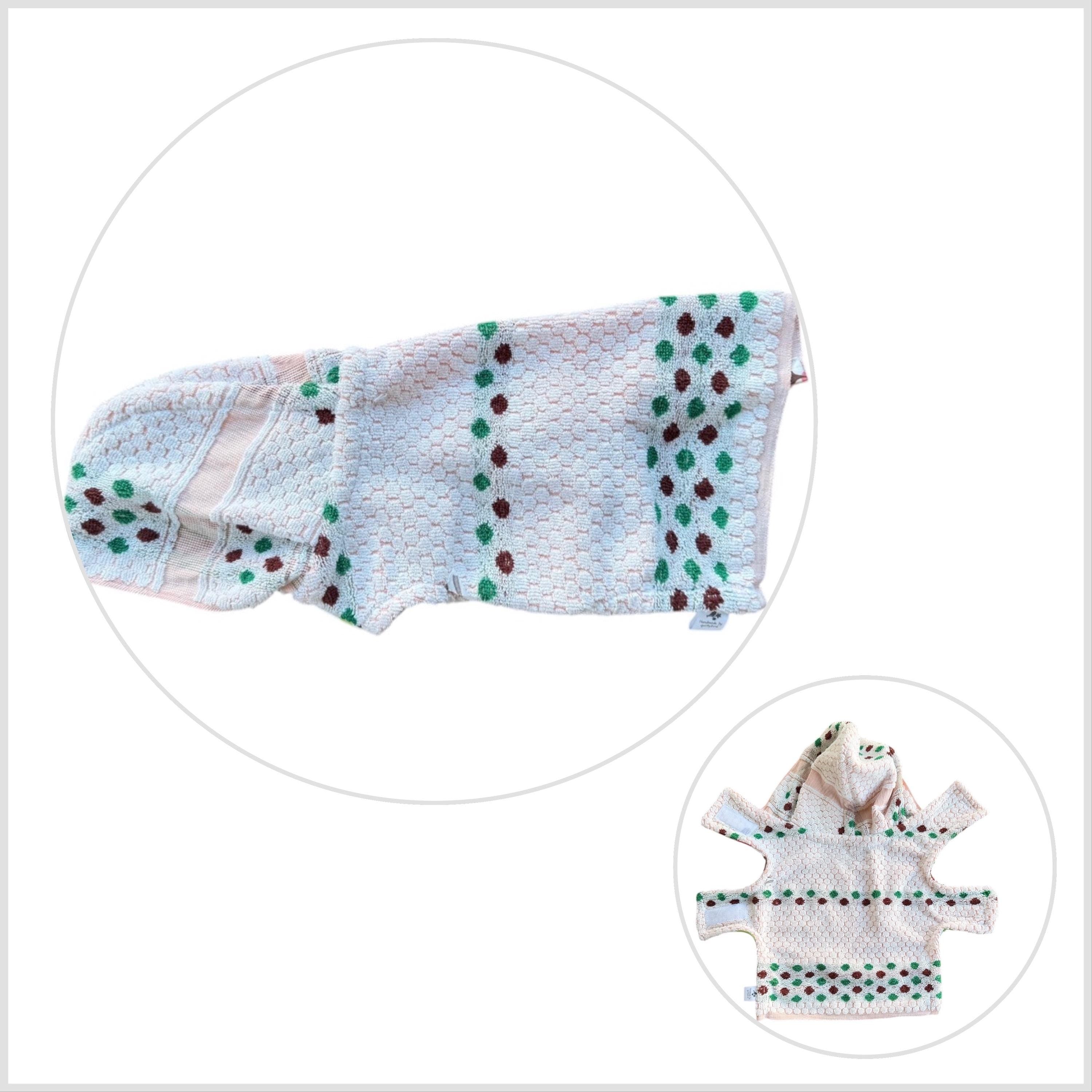 Retro Vintage Handmade Towelling Dog Jackets - Small