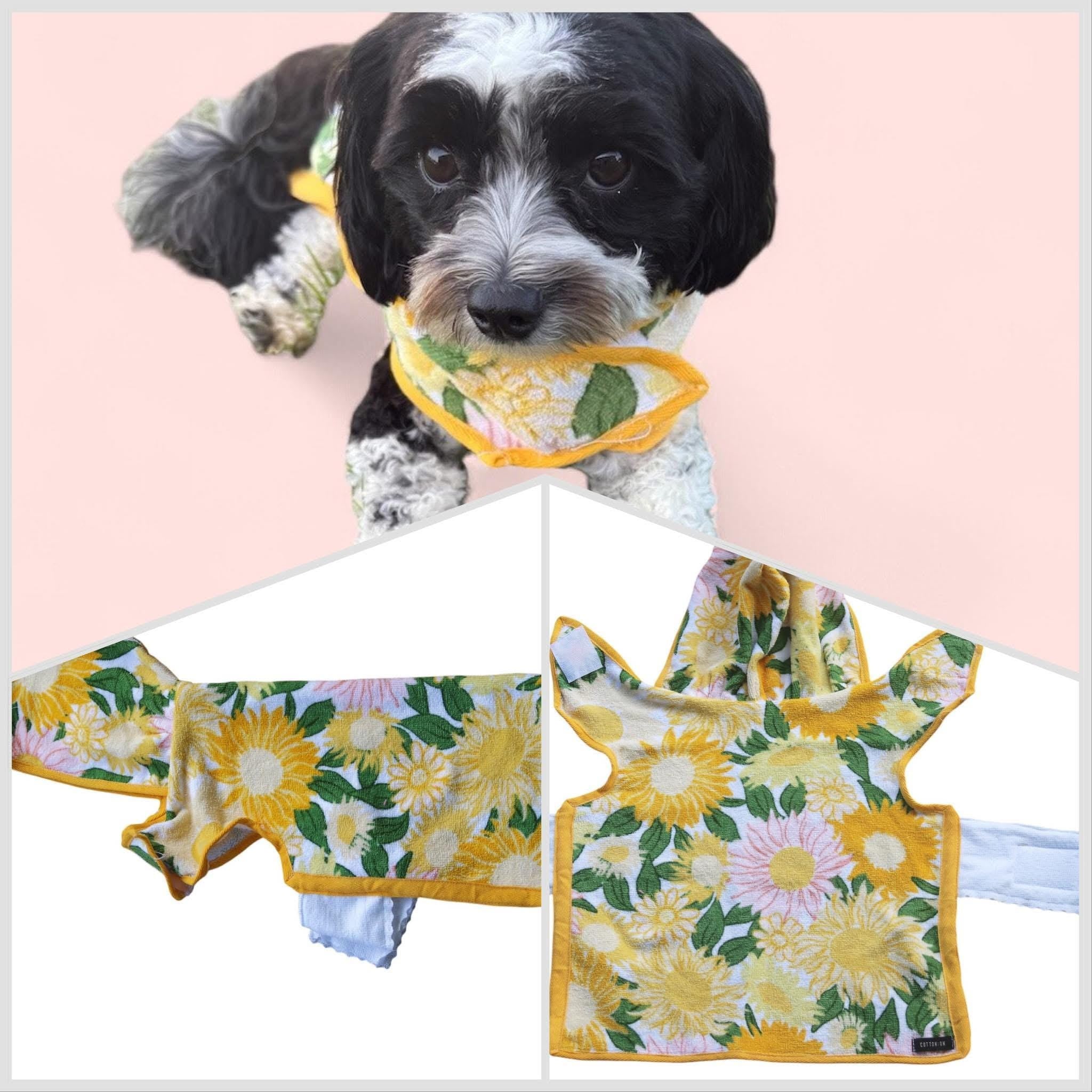 Retro Vintage Handmade Towelling Dog Jackets - Medium