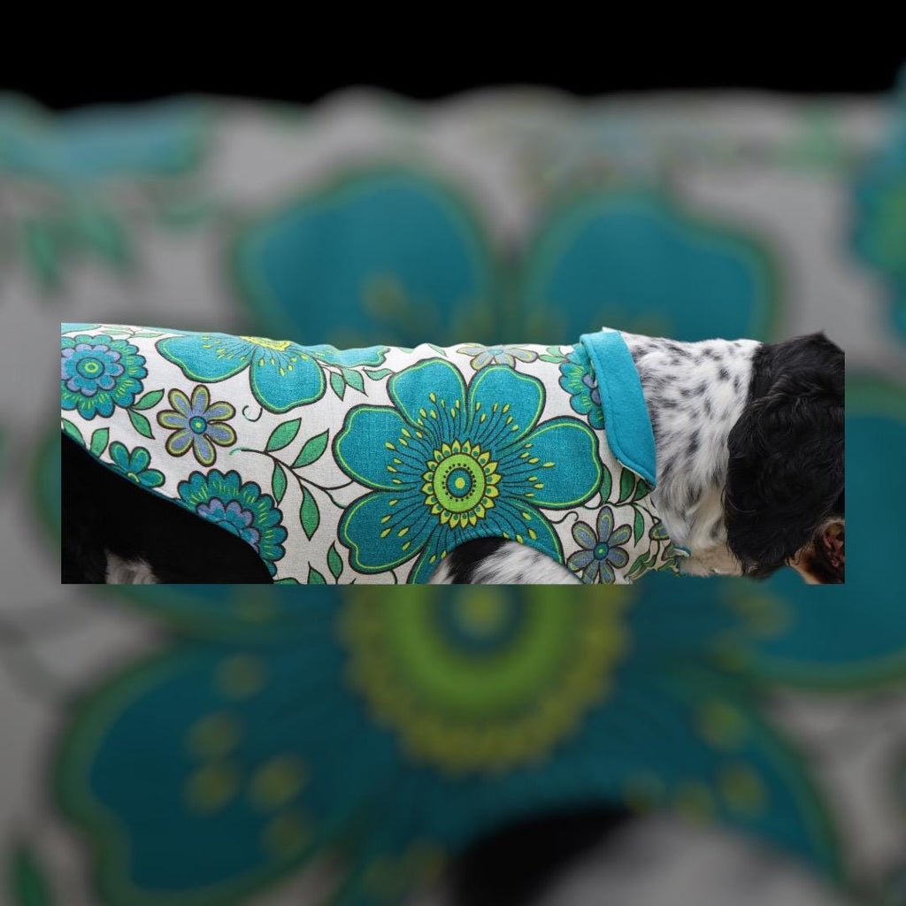 Upcycled Handmade Retro 60s Fabric Dog Jacket