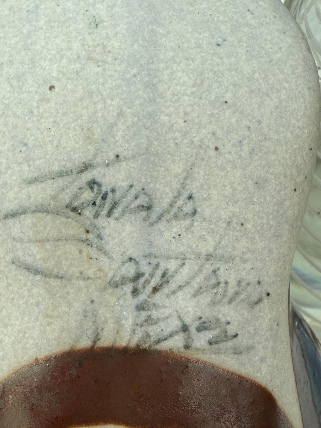 Pair of Hand-Painted Signed Tonal Mexican Pottery Birds - 10cm Tall