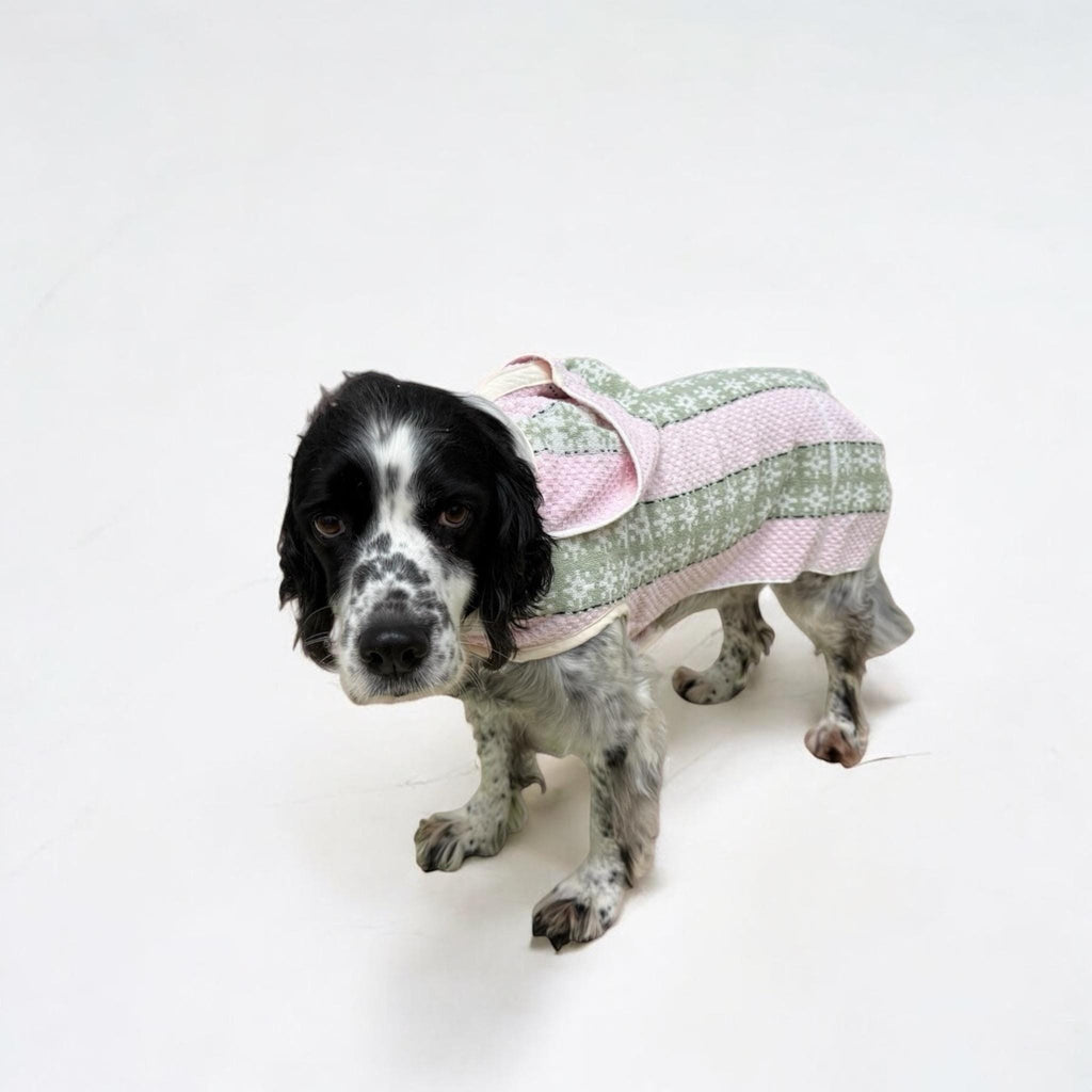 Retro Vintage Handmade Towelling Dog Jackets - Large