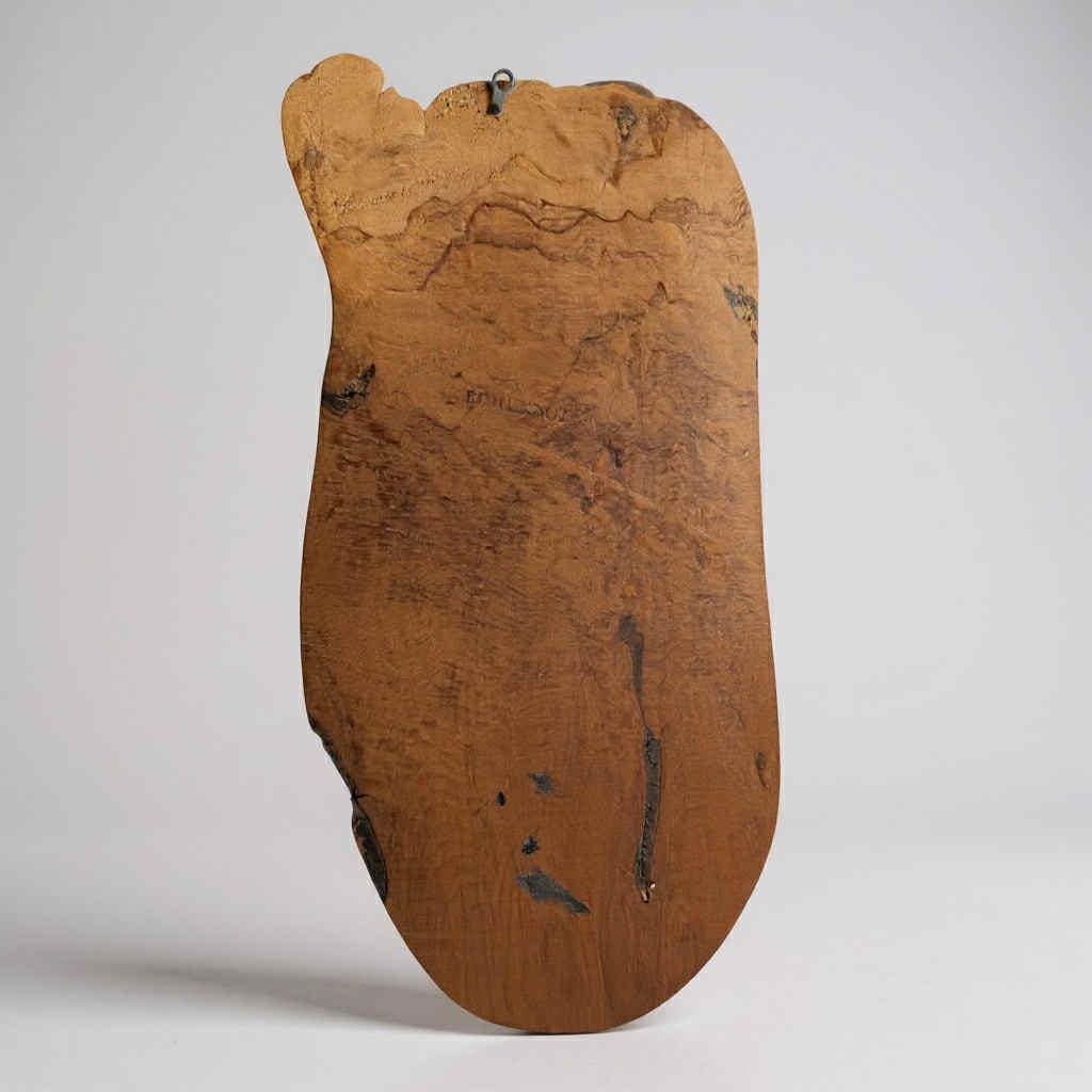 Vintage Hand-Painted Stag on Natural Wood Slice