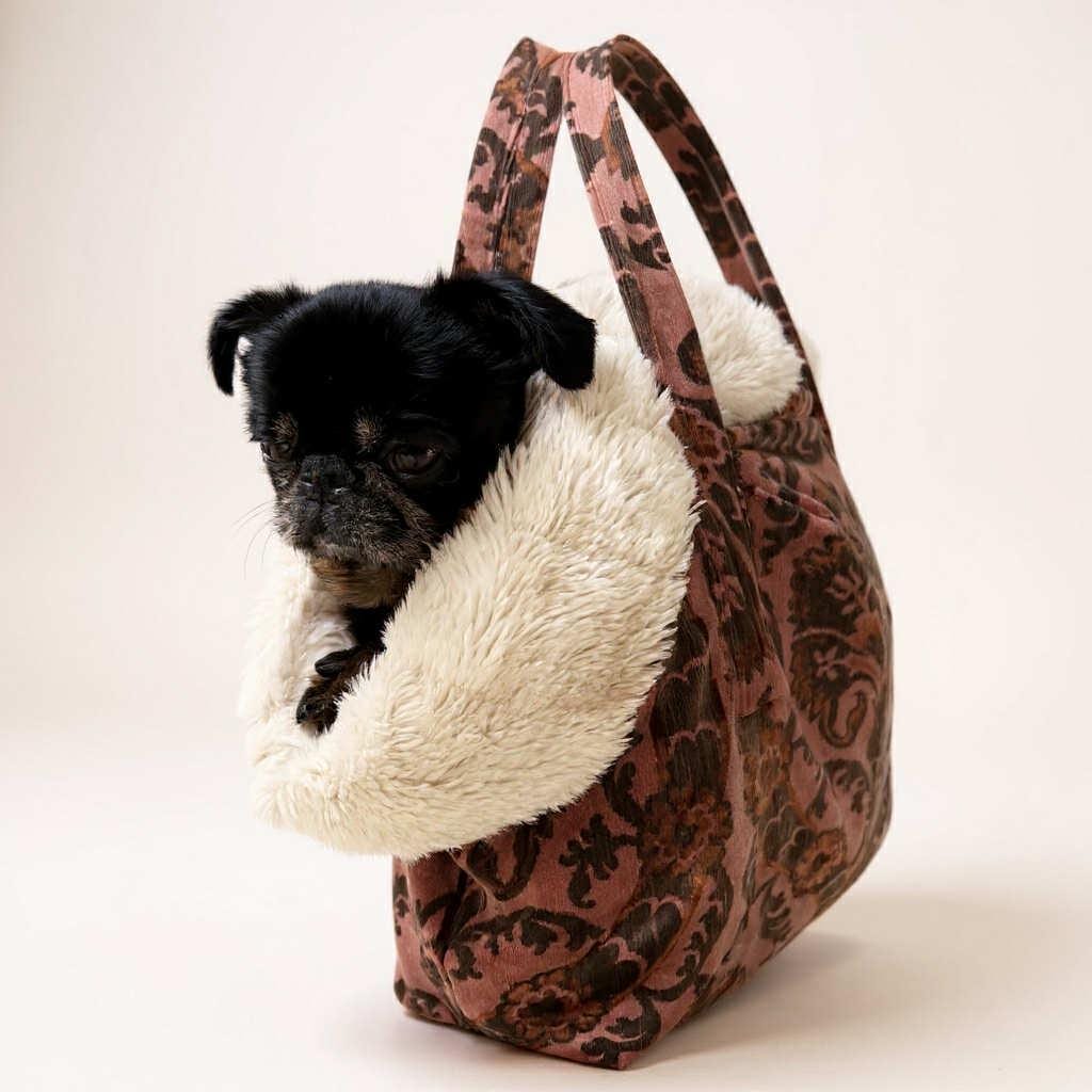 Vintage Handmade Retro 60s Fabric Velvet Bag