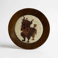 Vintage Cross Stitch Puppy in Round Wooden Frame