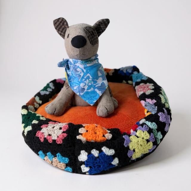 Upcycled Handmade Crochet & Wooden Dog Pet Beds