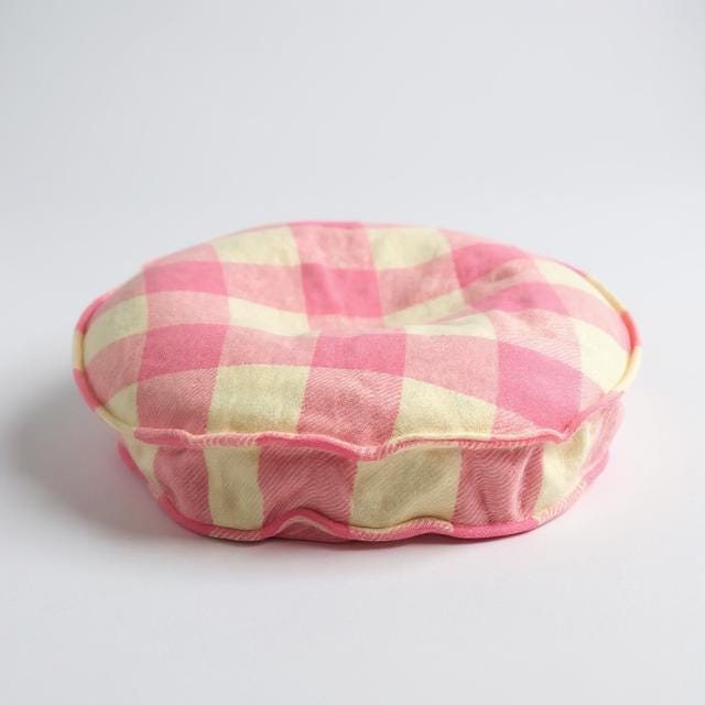 Vintage Handmade Wool & Blanket Beds - Checked Pink & White