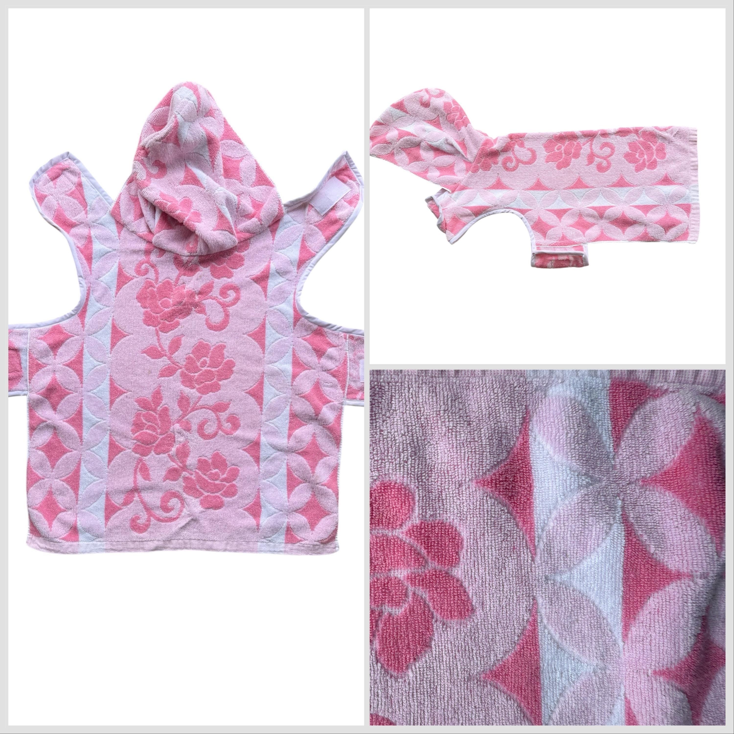 Retro Vintage Handmade Towelling Dog Jackets - Large