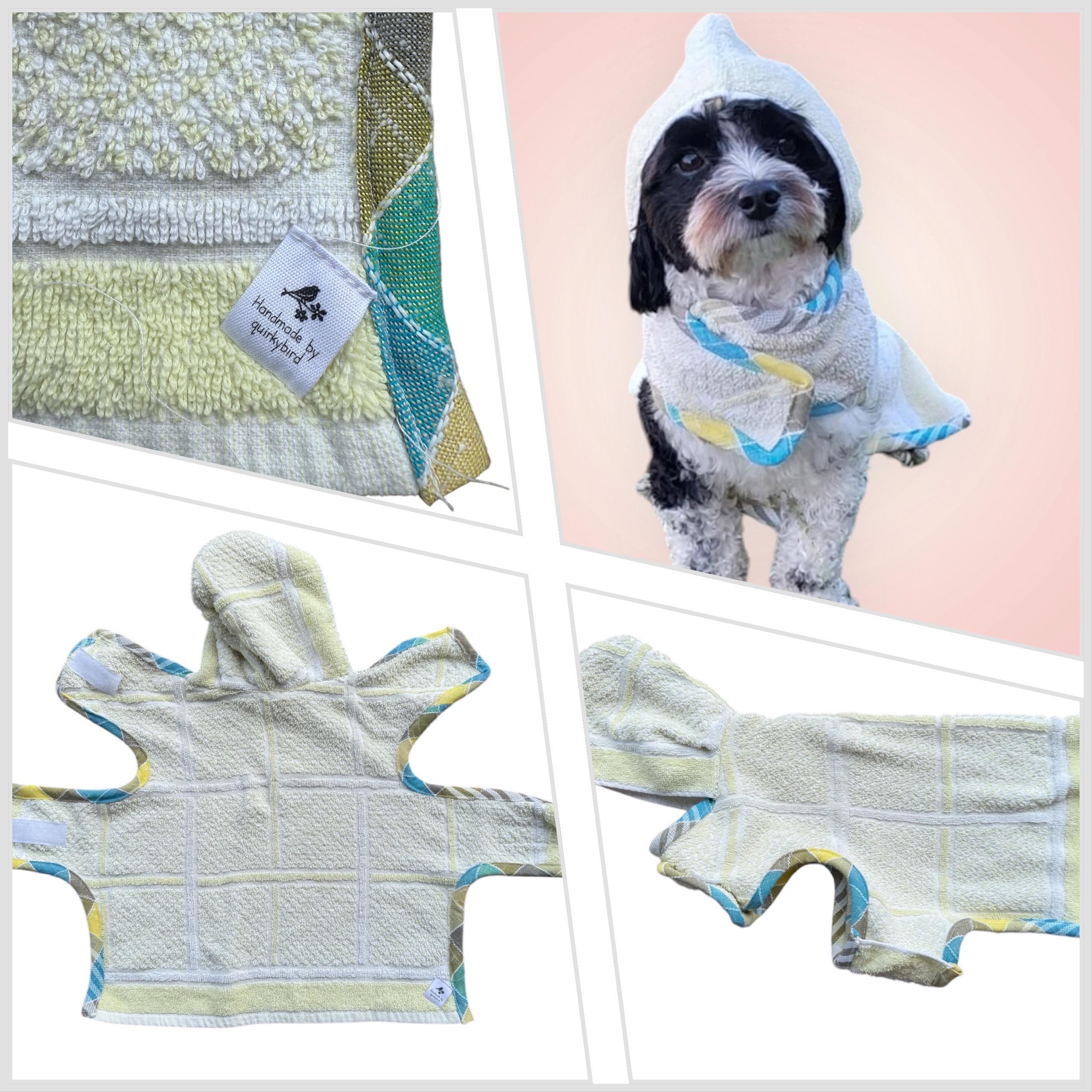 Retro Vintage Handmade Towelling Dog Jackets - Medium