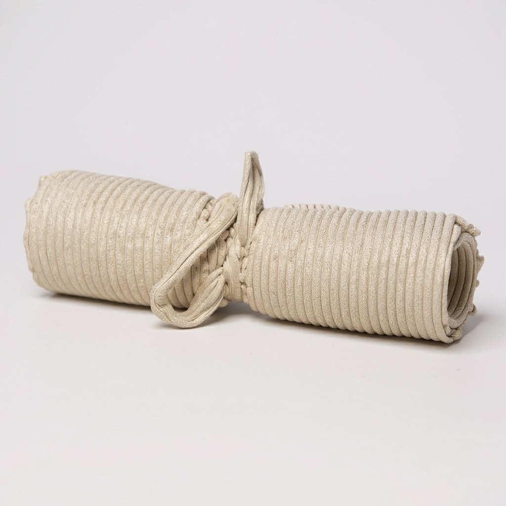 Vintage Handmade Retro 60s Fabric Corduroy Mat - Neutral