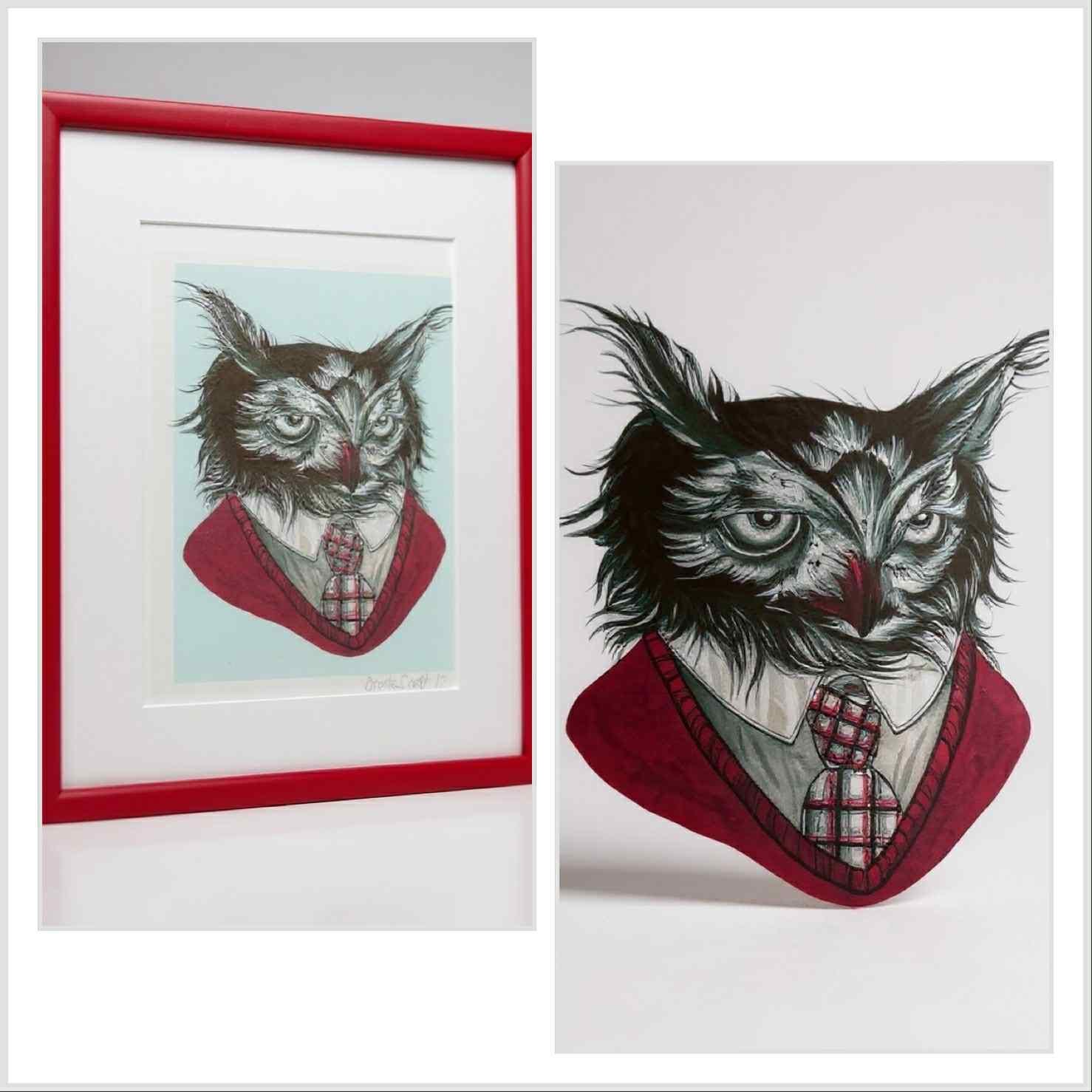 Signed Owl Art Print by Stevie Scott