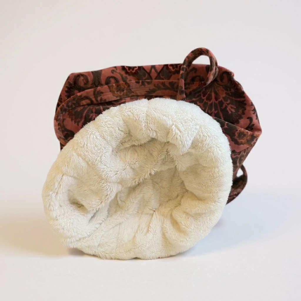 Vintage Handmade Retro 60s Fabric Velvet Bag