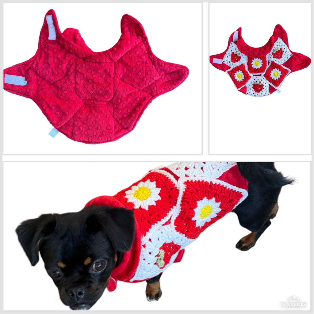 Upcycled Retro 60s Fabric Crochet Dog Jackets