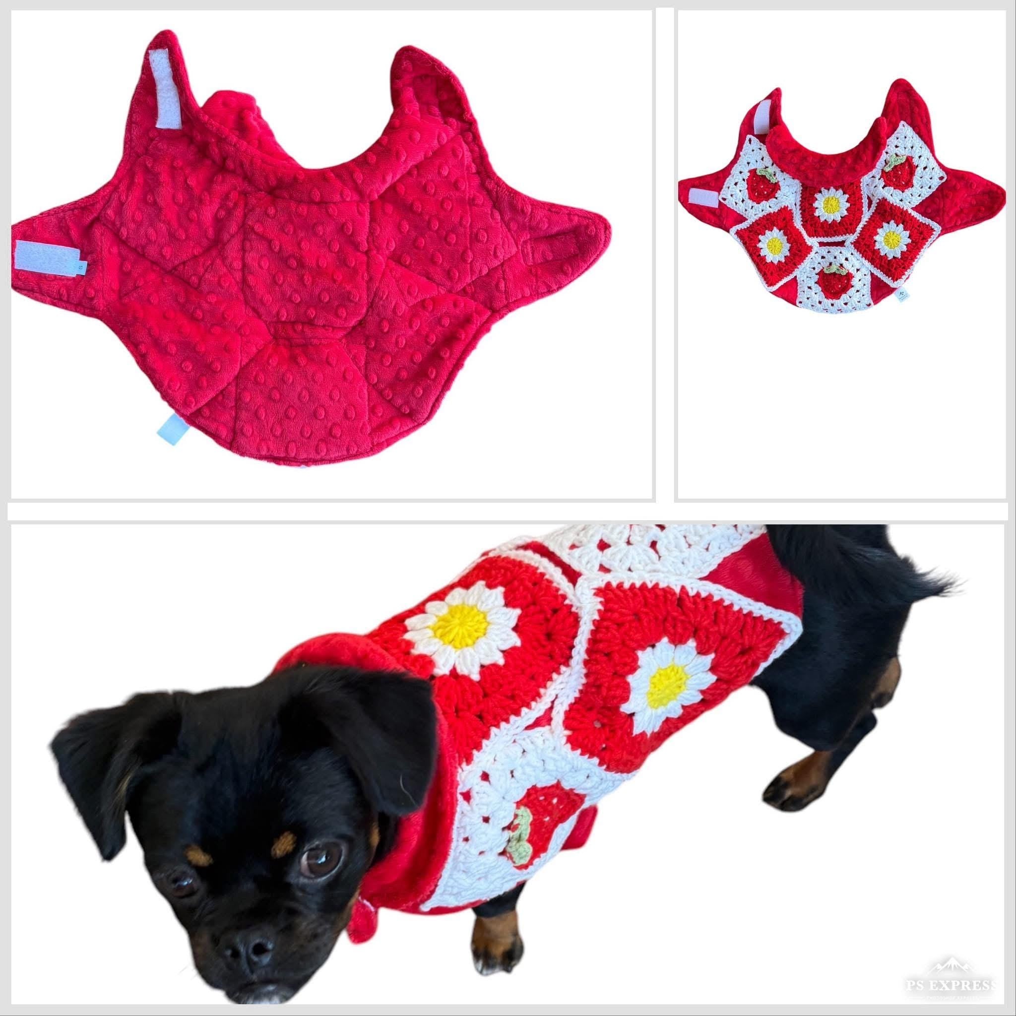 Upcycled Retro 60s Fabric Crochet Dog Jackets