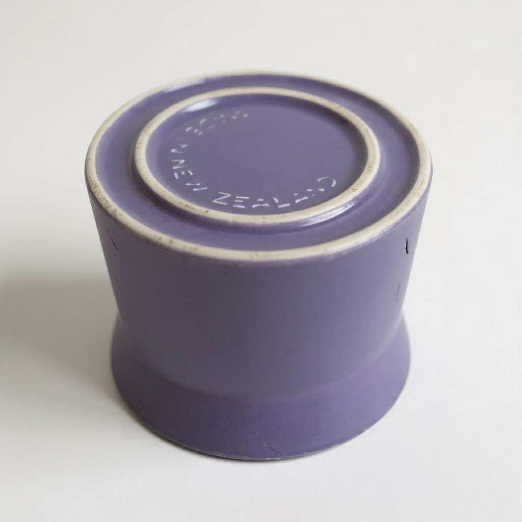 Set of 3 Vintage Crown Lynn Mugs NZ Pottery - Black, Caramel Brown & Lilac