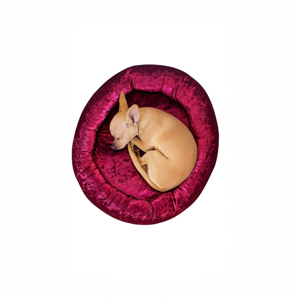 Vintage Handmade Fabric Velvet Luxe Bed - Pink