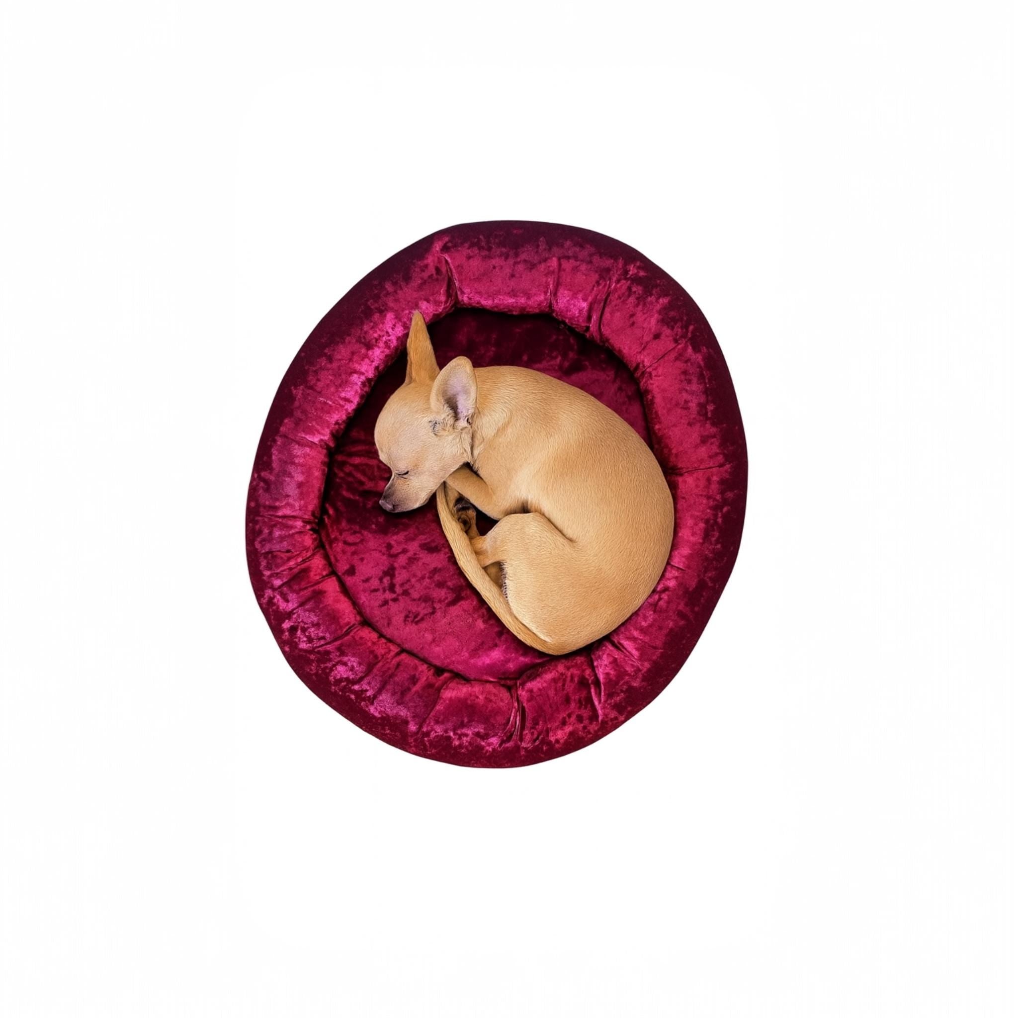 Vintage Handmade Fabric Velvet Luxe Bed - Pink