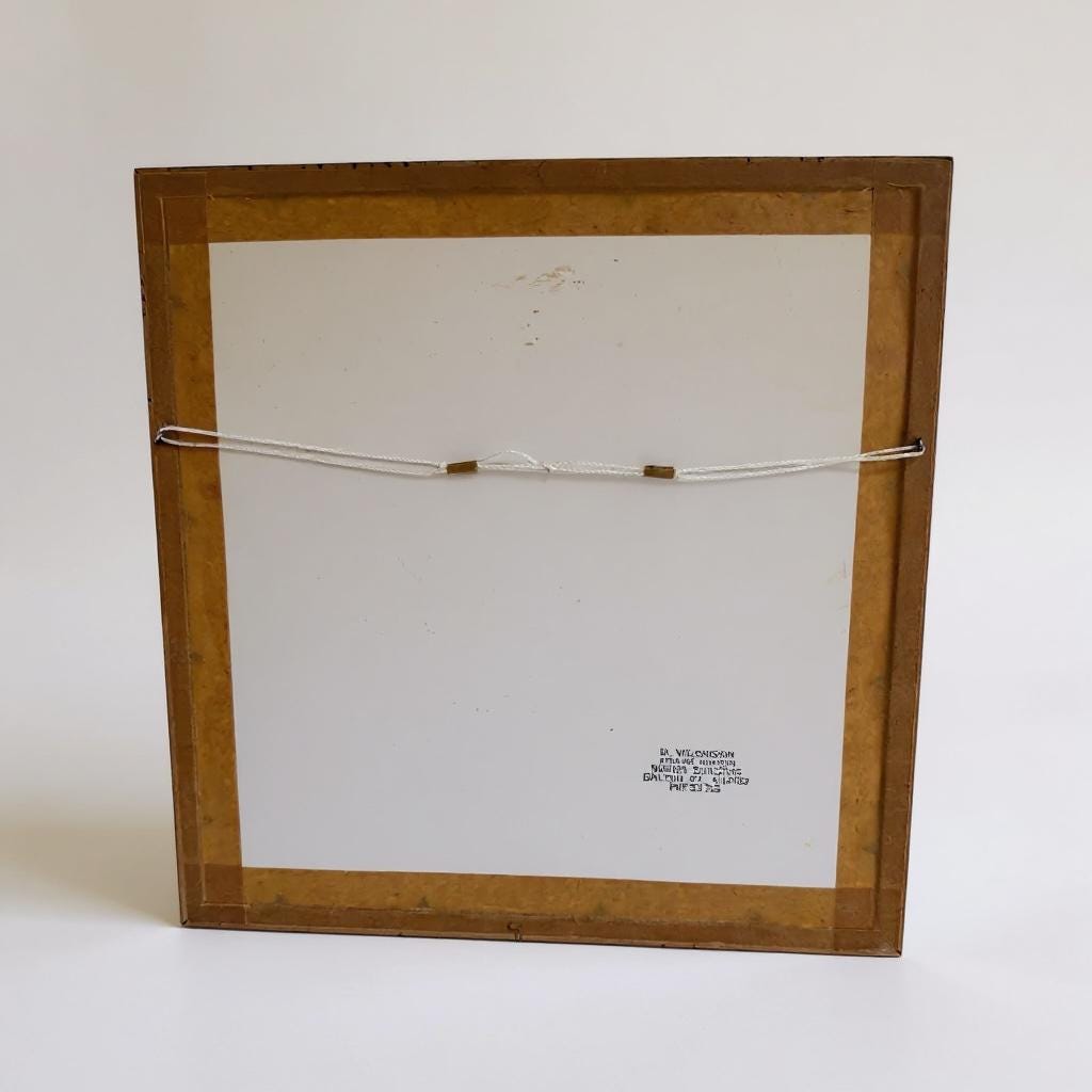 Vintage Framed 1931 Hand-Embroidered Libra Scales Artwork - Signed Peter G. Hickson