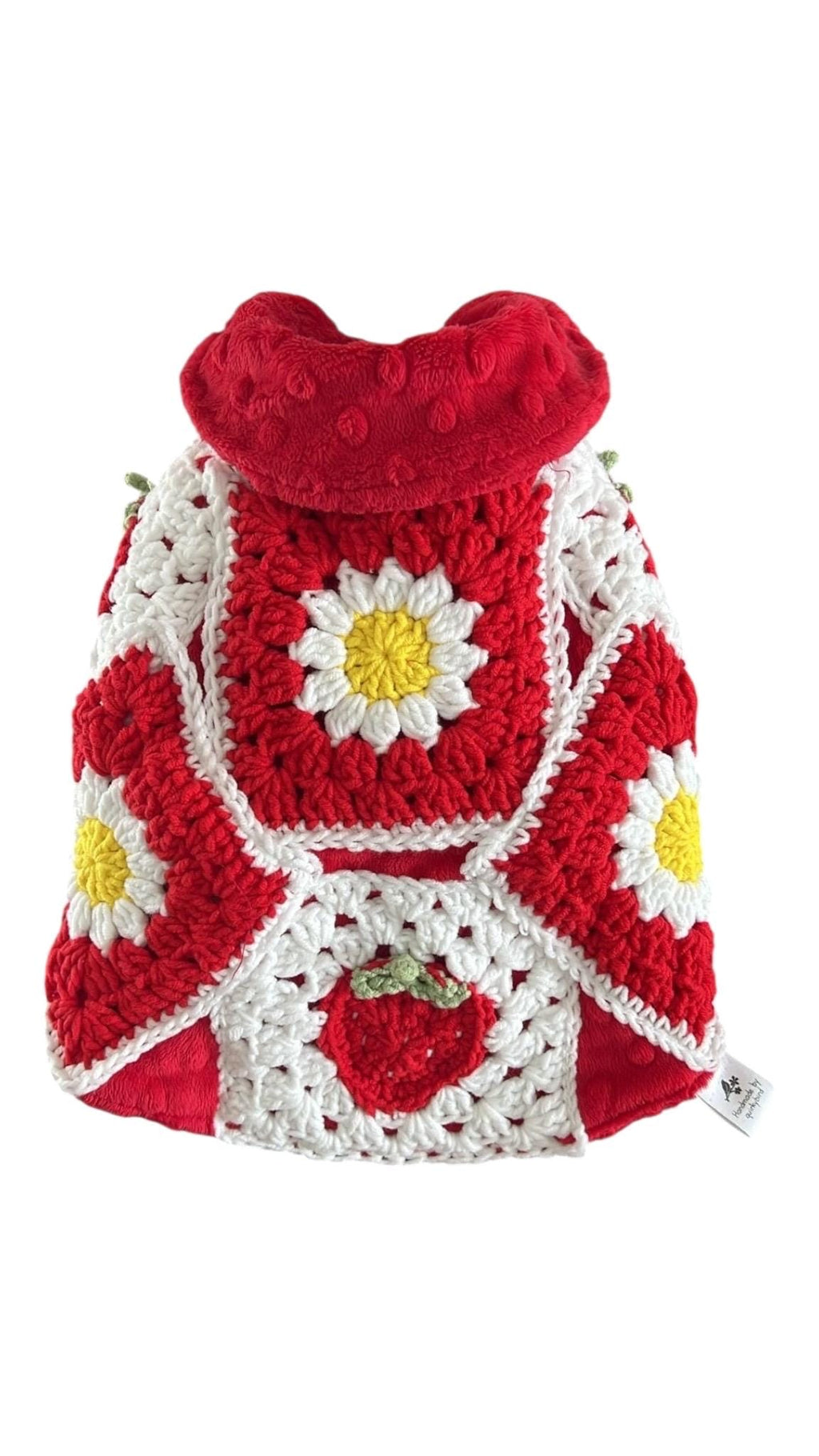 Upcycled Vintage Handmade Crochet Dog Jacket