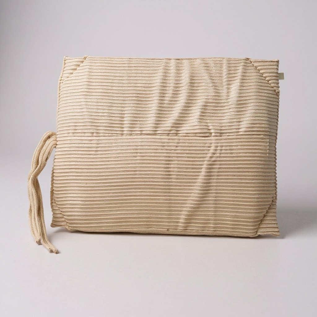 Vintage Handmade Retro 60s Fabric Corduroy Mat - Neutral