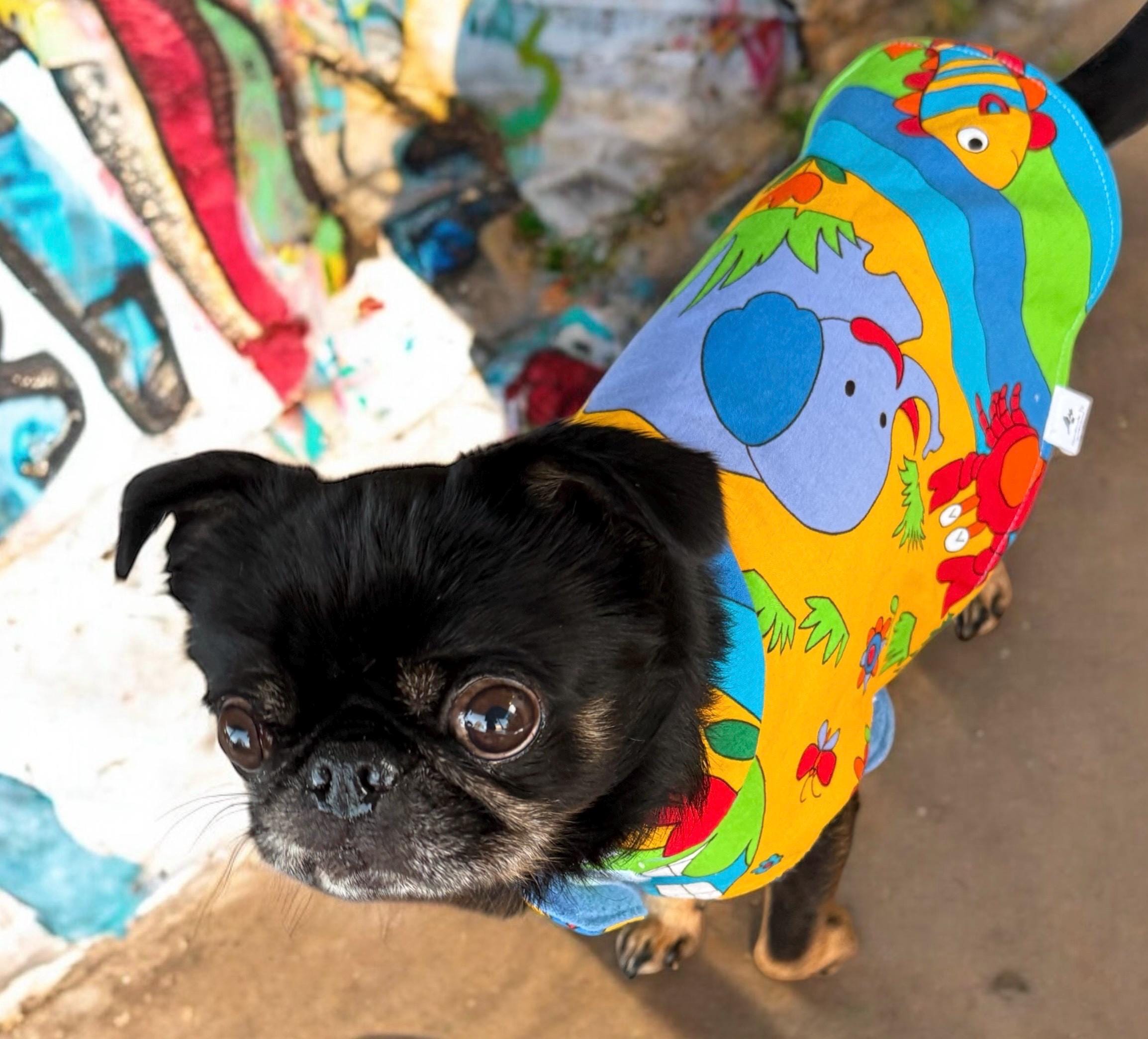 Upcycled Retro 60s Fabric Crochet Dog Jackets