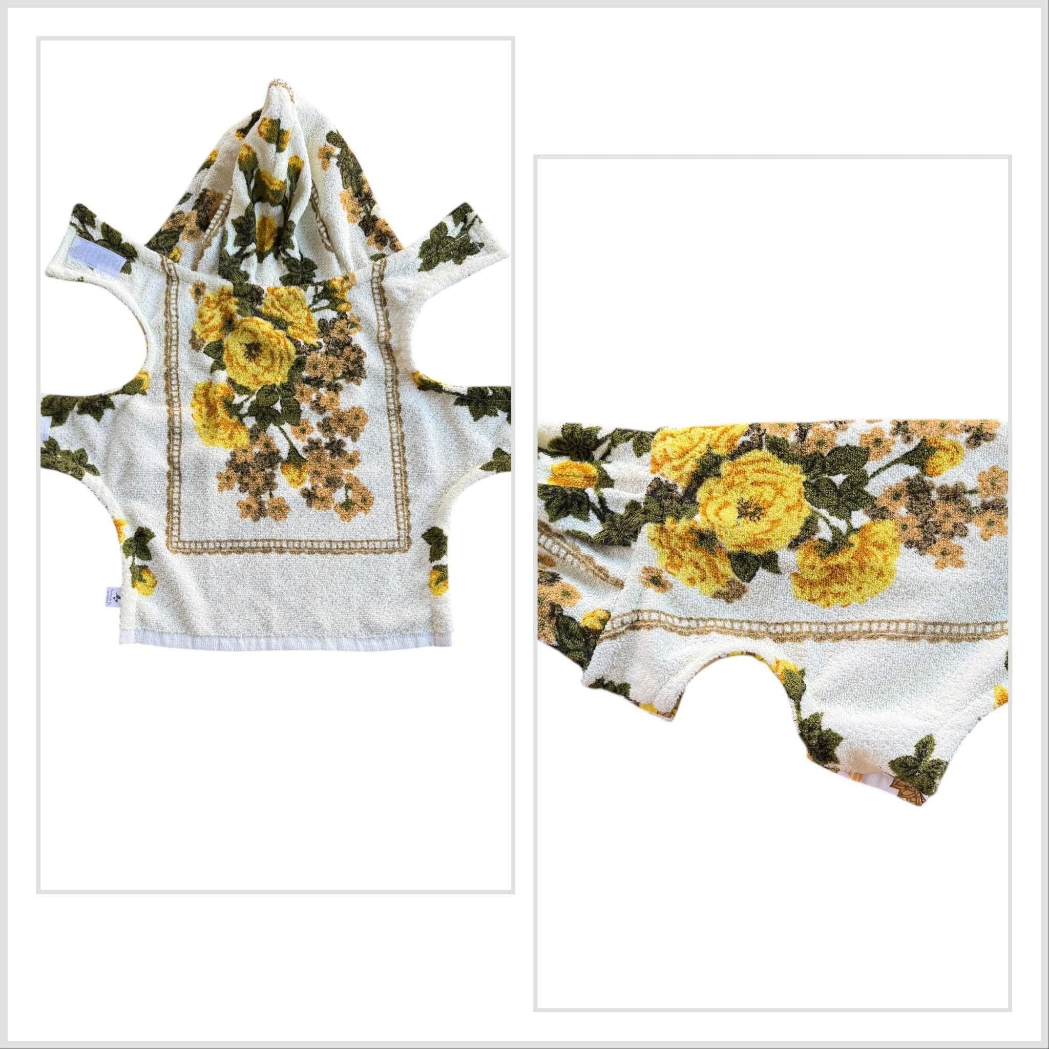 Retro Vintage Handmade Towelling Dog Jackets - Small