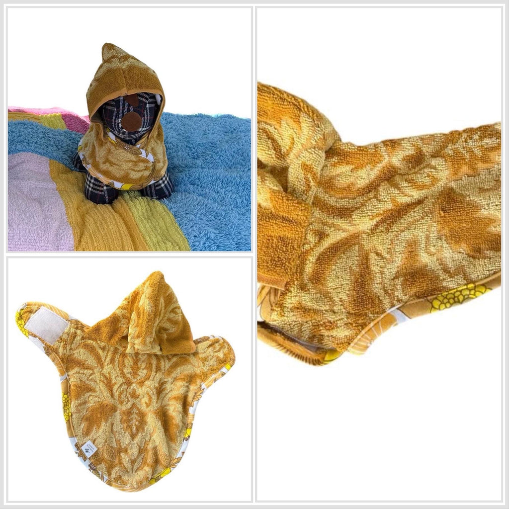 Retro Vintage Handmade Towelling Dog Jackets - Small