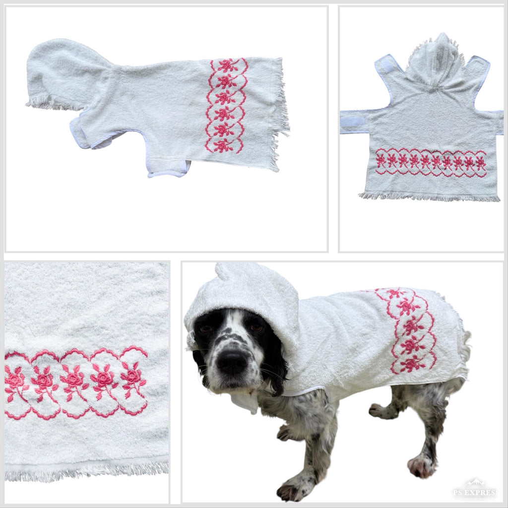 Retro Vintage Handmade Towelling Dog Jackets - Large