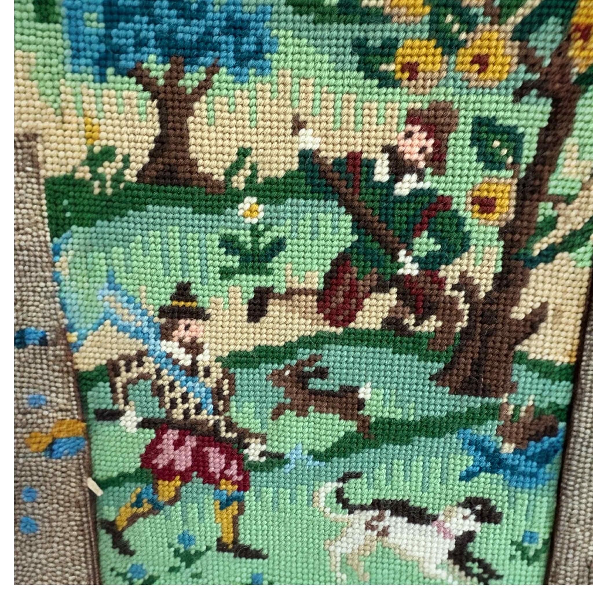 Vintage Framed Needlepoint Tapestry