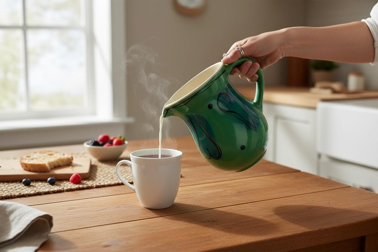 Retro Studio Ceramics Heart Design Green Jug Pitcher by Ann Skelly