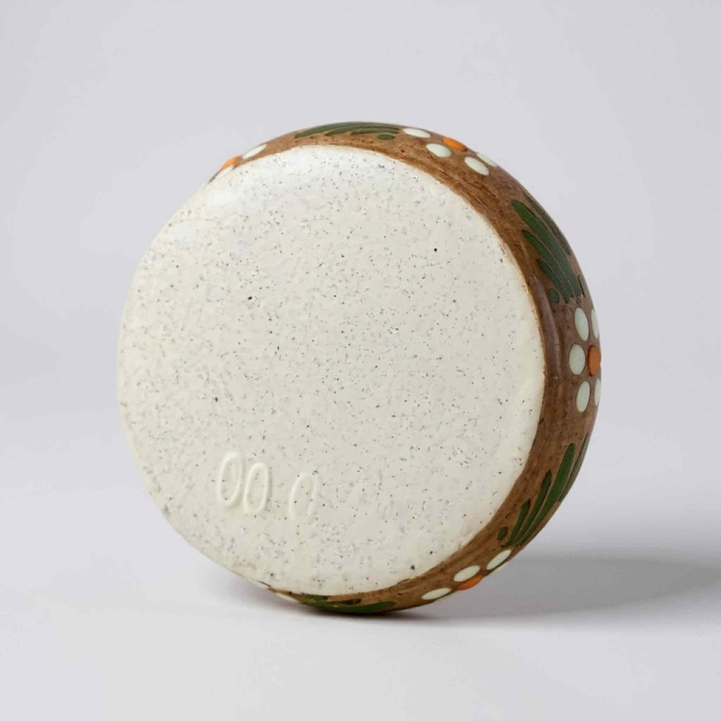 Vintage Hand-Painted Pottery Jar with Lid