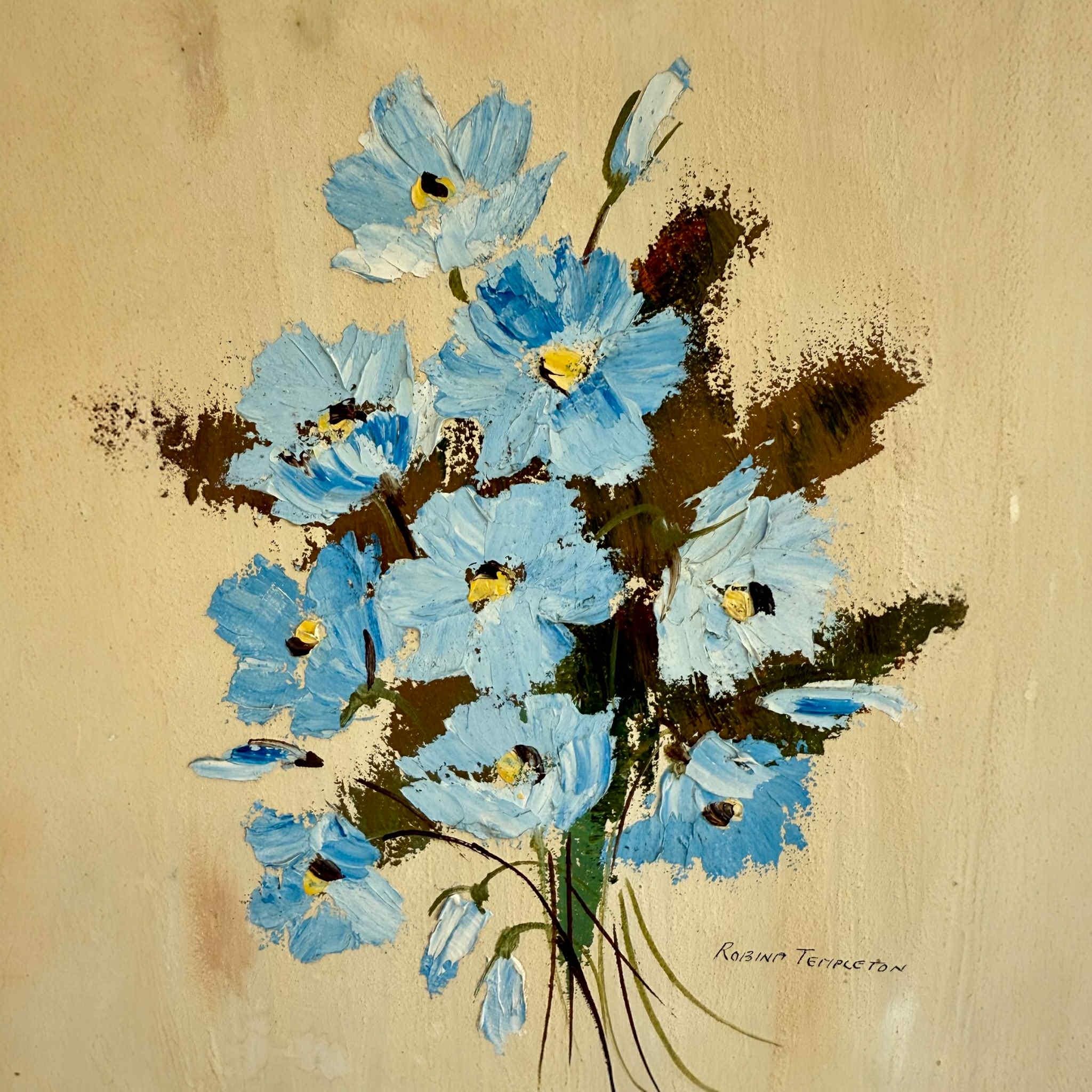Vintage Floral Oil Painting By Robin Templeton