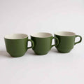 Set of 3 Vintage Crown Lynn Mugs NZ Pottery - Olive Green