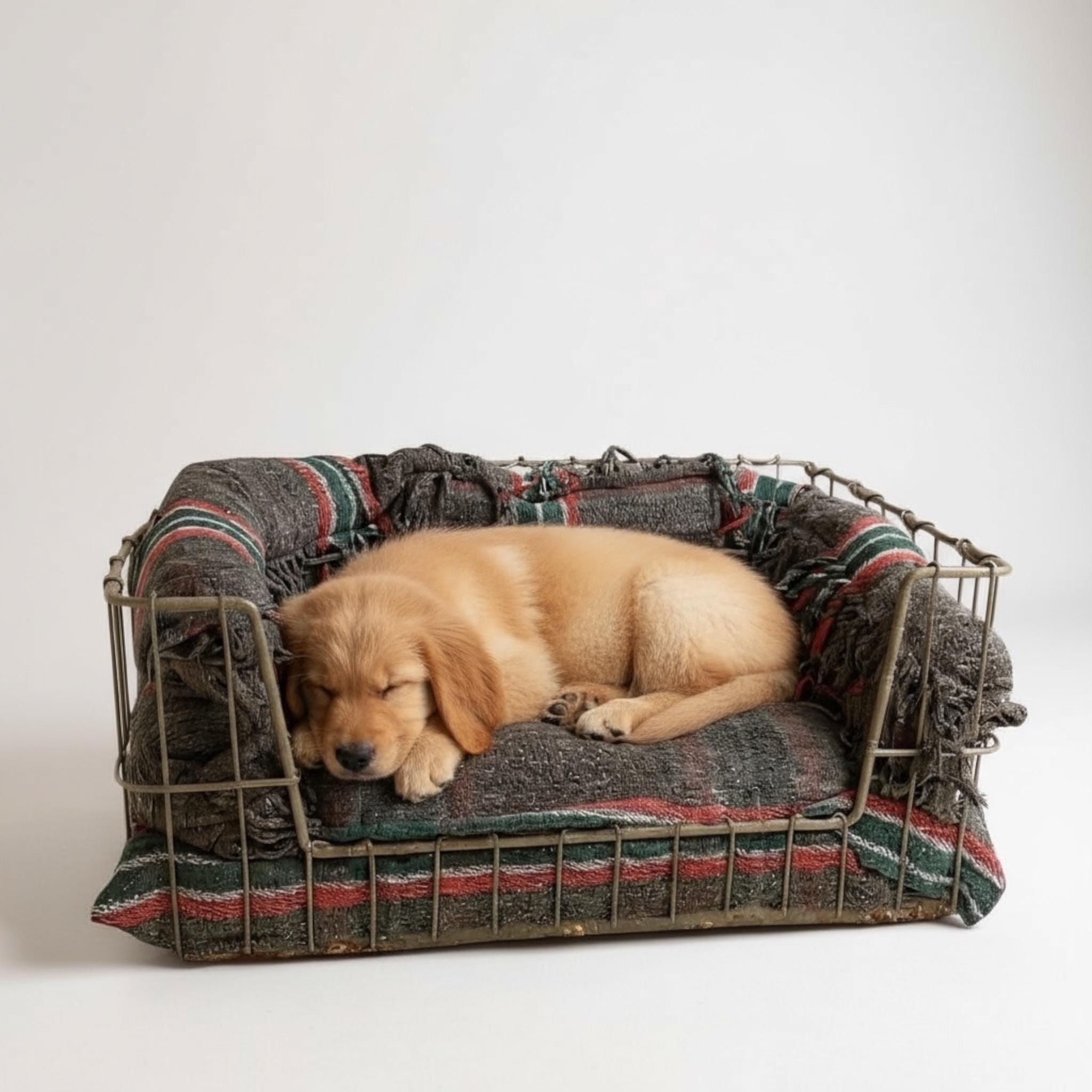 Vintage Handmade Basket Beds - Striped