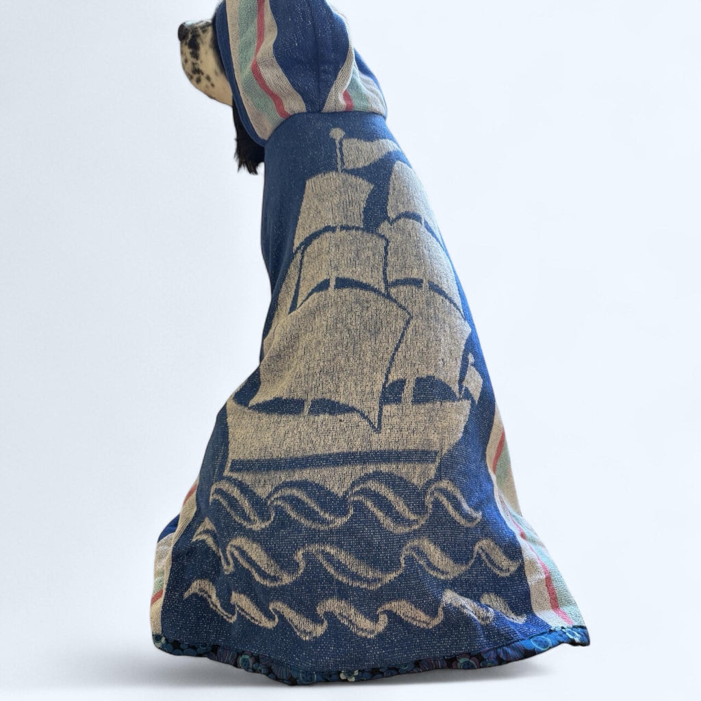 Retro Vintage Homemade Towelling Dog Jackets B - Large