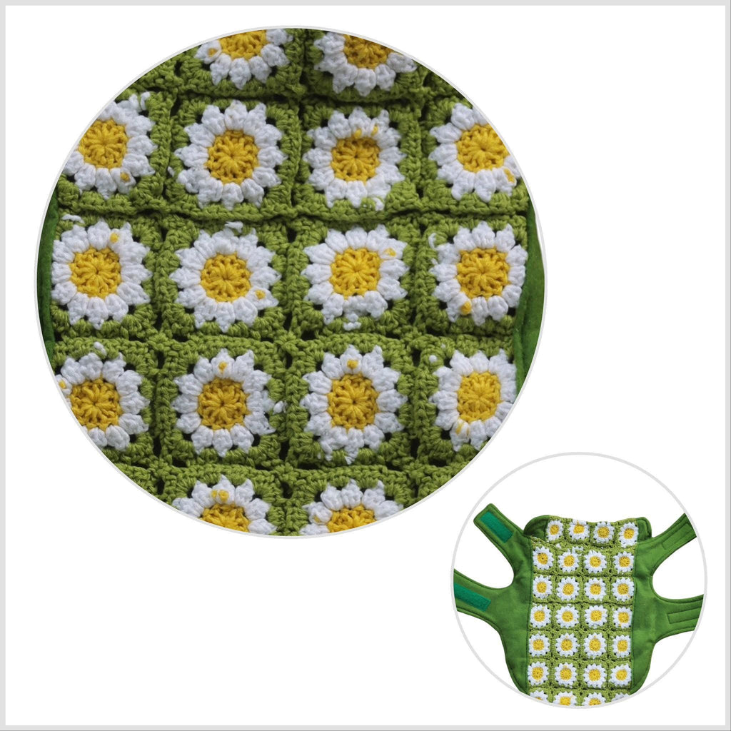 Upcycled Vintage Handmade Retro Crochet Dog Jacket