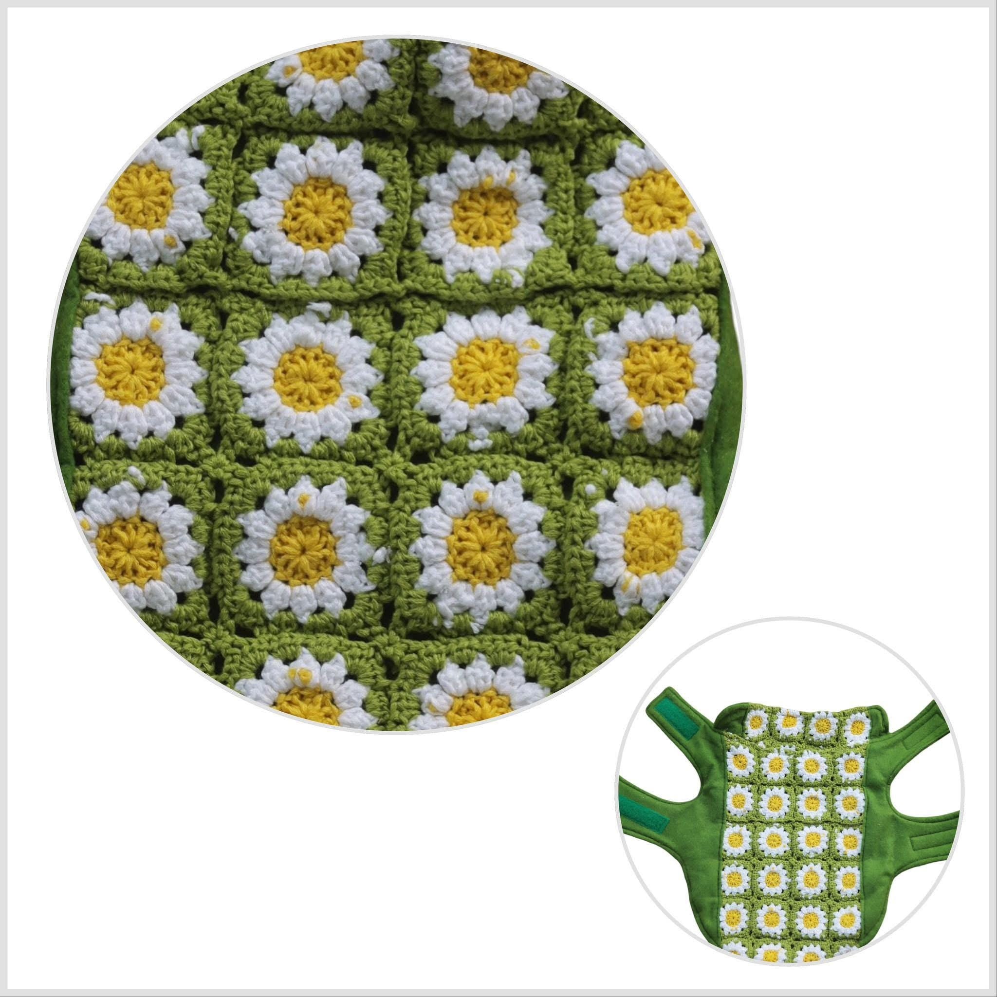 Upcycled Vintage Handmade Retro Crochet Dog Jacket