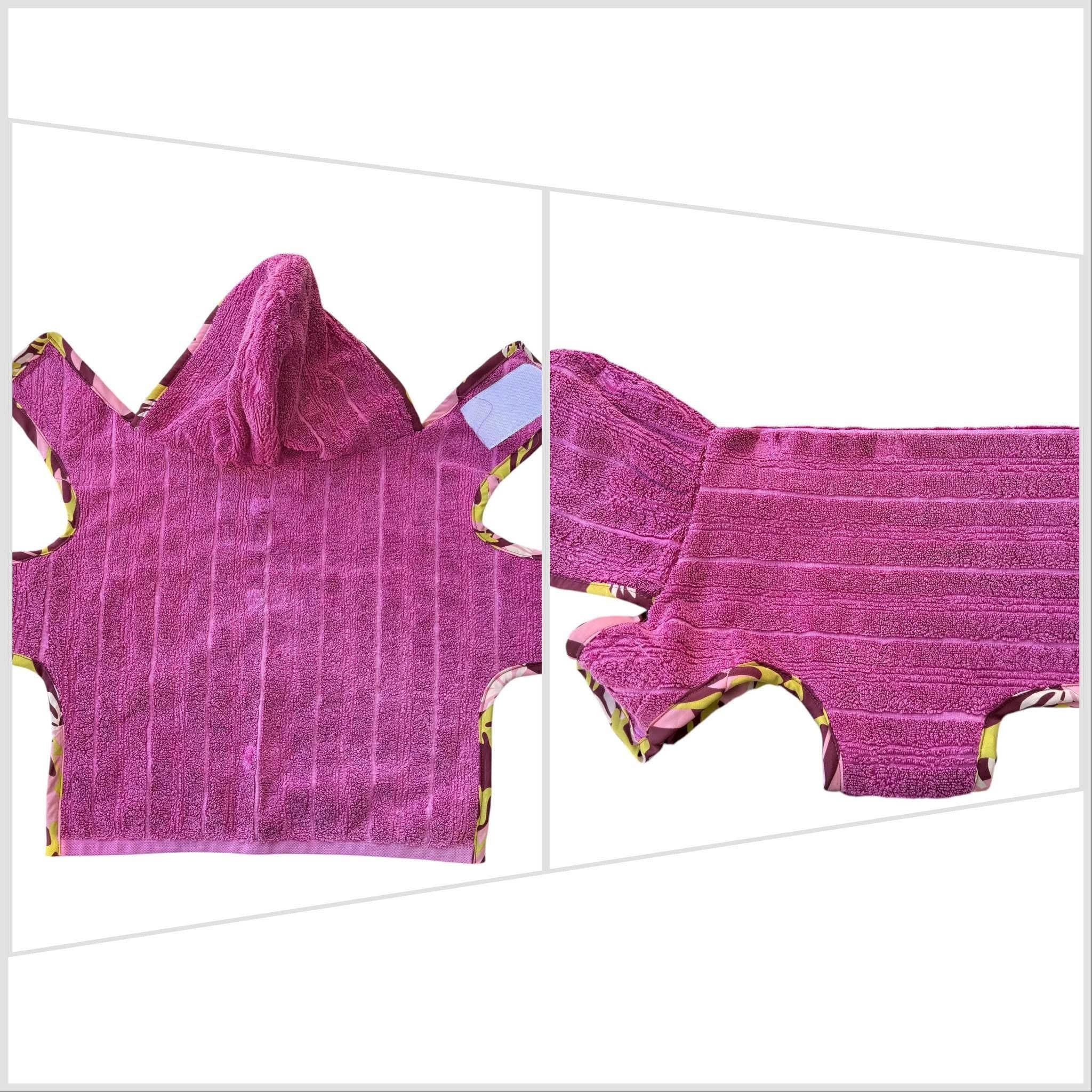 Retro Vintage Handmade Towelling Dog Jackets - Medium