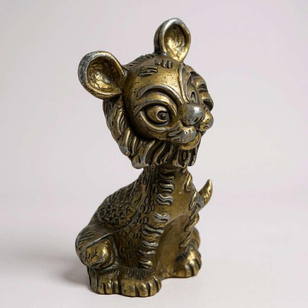 Vintage Brass Tiger Figurine