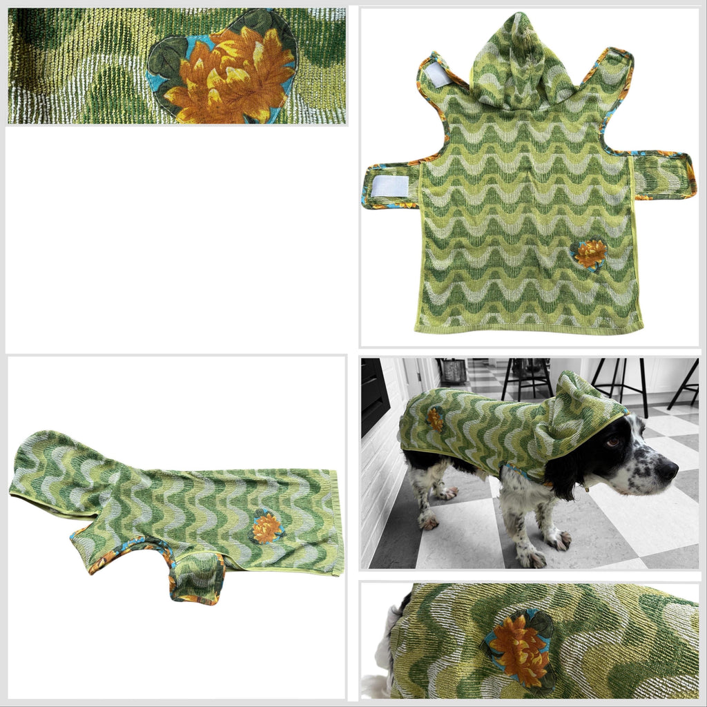Retro Vintage Handmade Towelling Dog Jackets - Large