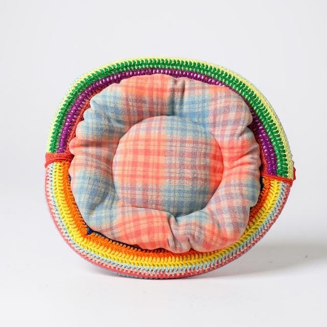 Upcycled Handmade Crochet & Wooden Dog Pet Beds