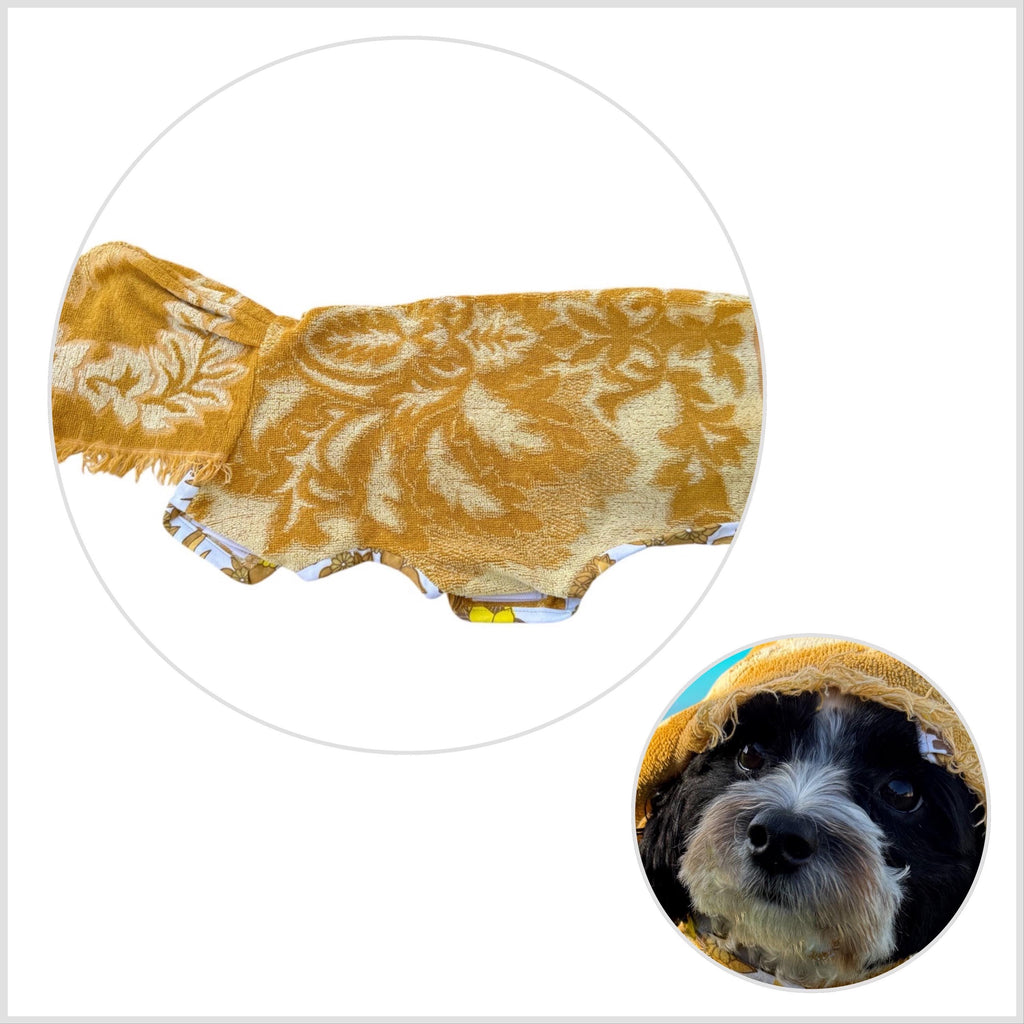 Retro Vintage Handmade Towelling Dog Jackets - Small