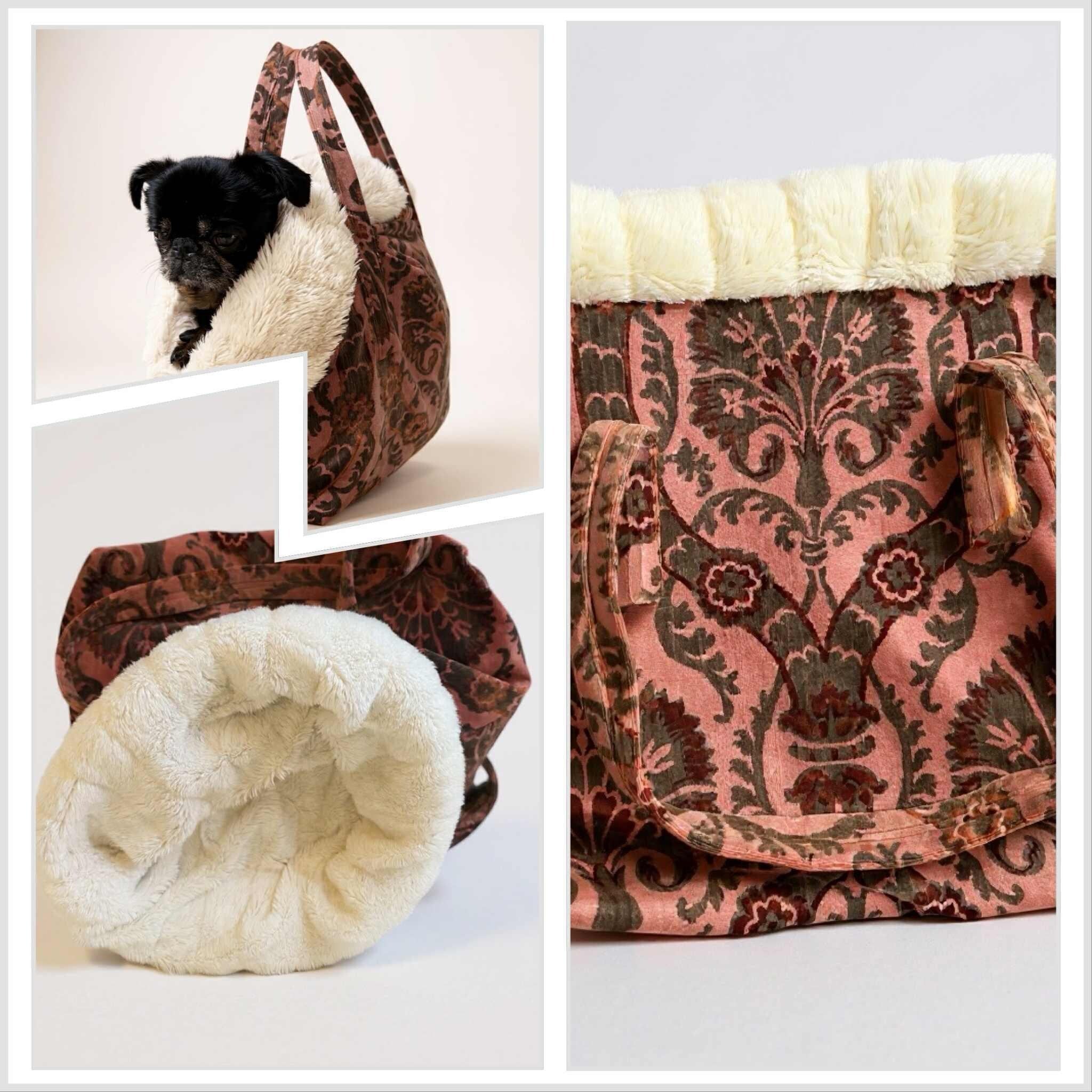 Vintage Handmade Retro 60s Fabric Velvet Bag